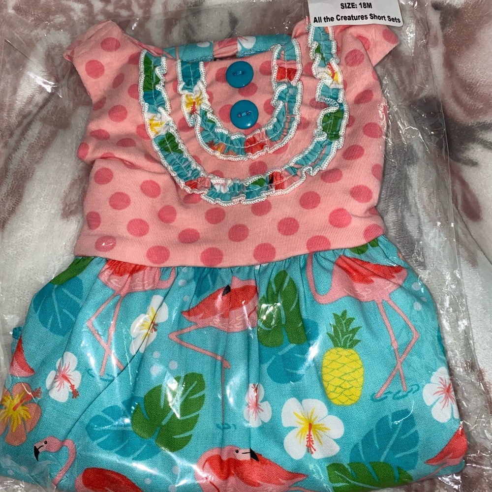 Ricrac and Ruffles 18m short set